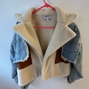 Denim patchwork jacket #jacket